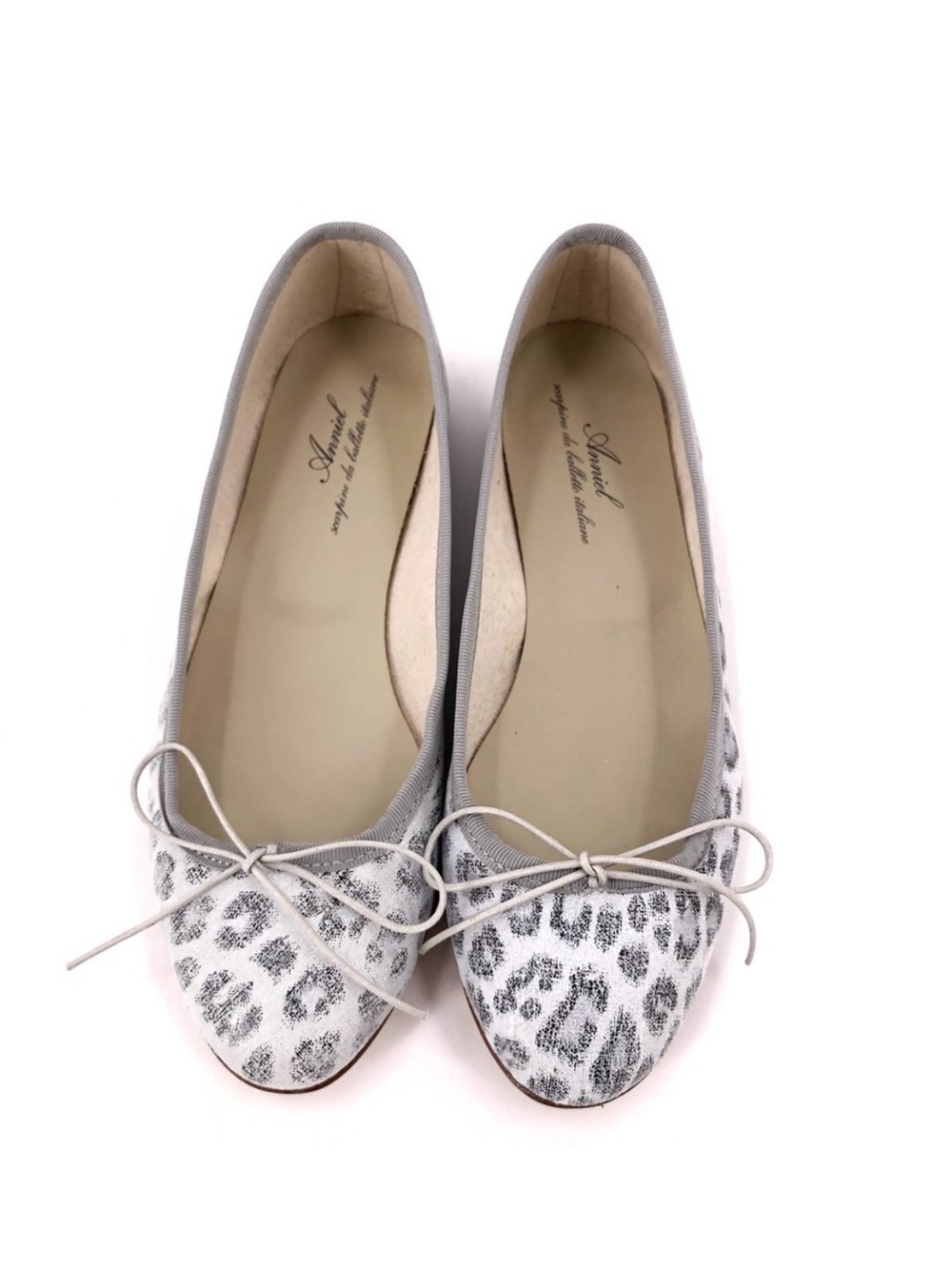 NWOT Anniel Italy Ballerina Leather Flats in Leopard size 35 (US size 5)